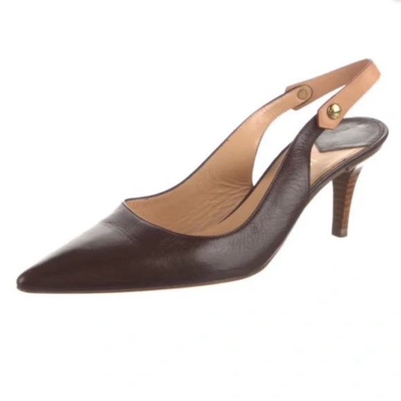 LOUIS VUITTON Leather Slingback Pumps - Picture 1 of 8
